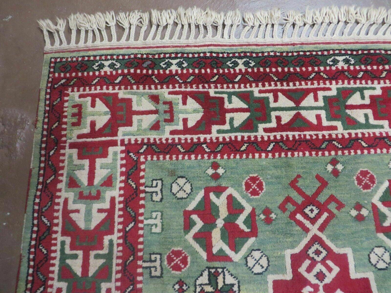 4' X 6' Vintage Handmade Turkish Kazak Design Wool Rug Carpet Nice - Nuvé