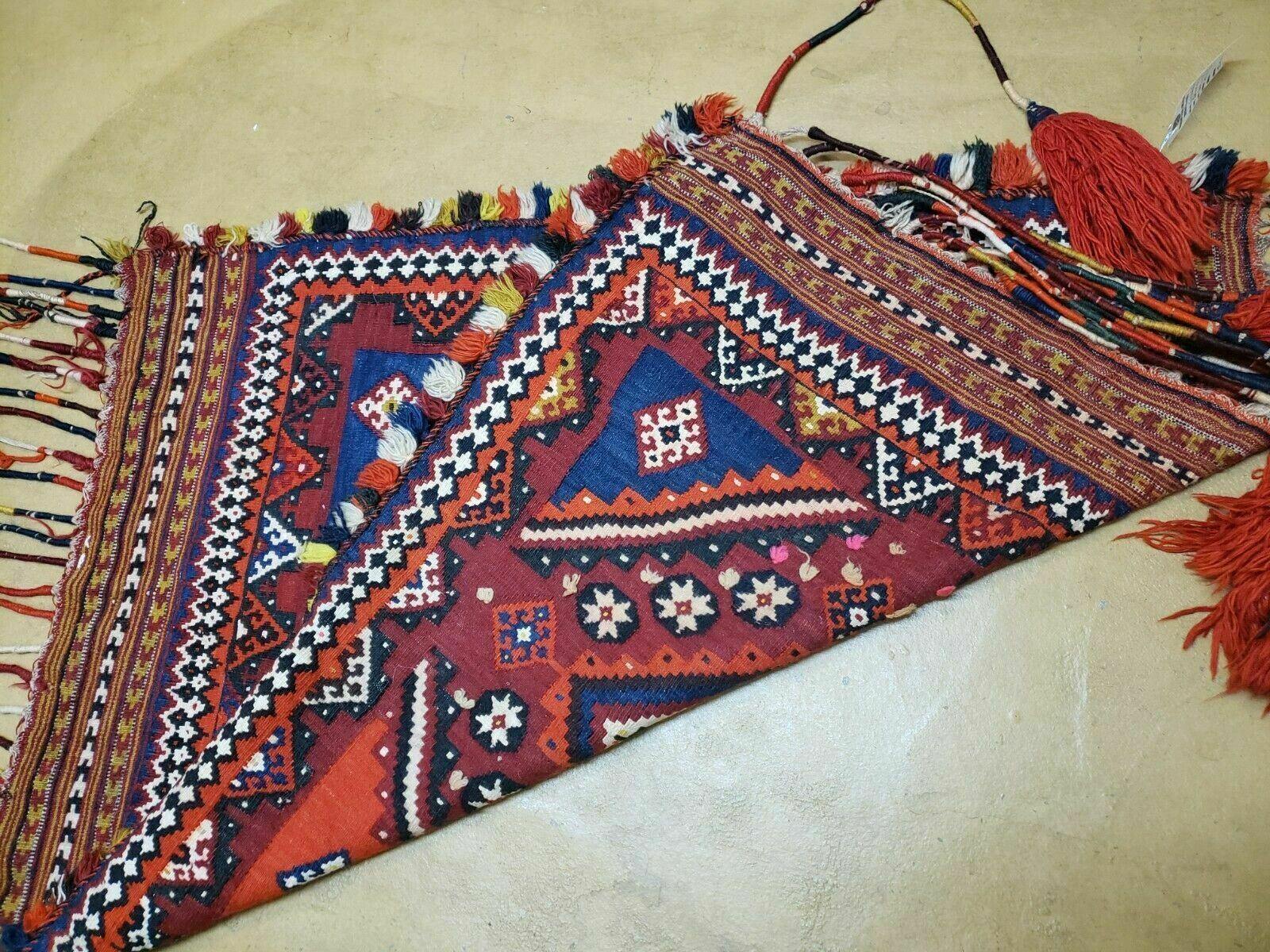 3' X 4' Antique Handmade Turkish Wool Kilim Rug Decorative Seat Cover - Nuvé