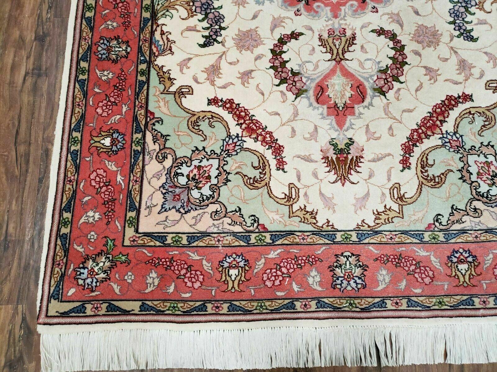 3' 4" X 5' Vintage Handmade Ultra Fine Floral Oriental Turkish Rug Carpet Wow - Nuvé