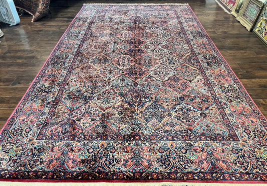 Karastan Rug 8.8 x 15, Multicolor Panel Kirman Rug #717, Large Wool Karastan Carpet, Vintage Multipanel Kirman, Original 700 Series - Nuvé