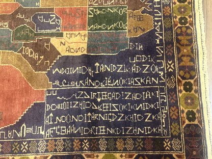 Afghan Rug 4x7, Map of Afghanistan, Tribal Rug, Balouch Rug, New - Nuvé