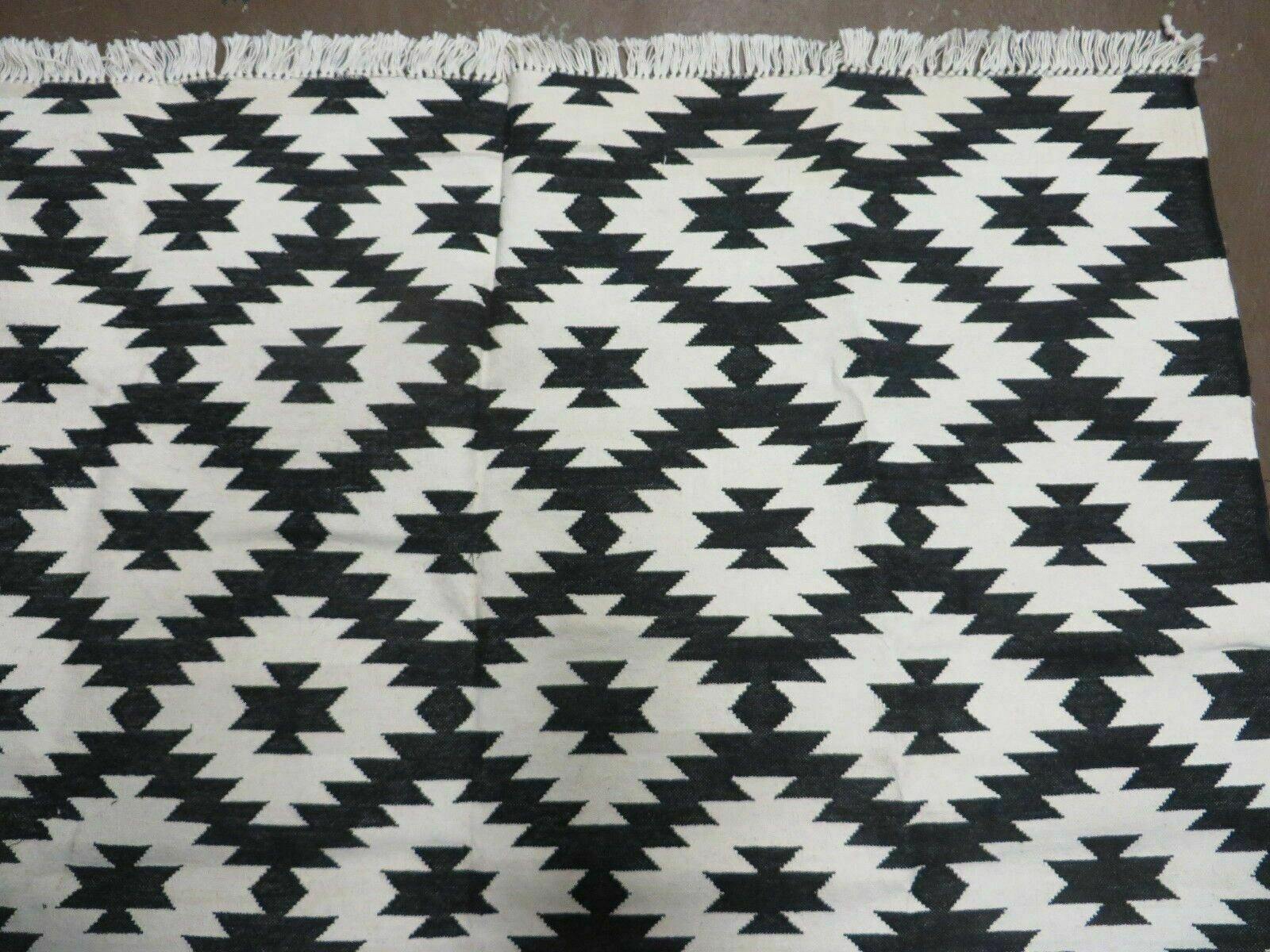 4' X 6' Hand Woven Wool Rug Contemporary Kilim Dhurrie Modern Oriental Area Rug - Nuvé