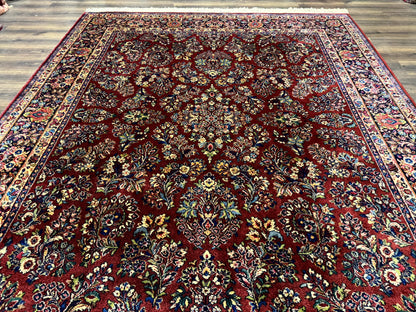 8.8 x 10.6 Karastan Red Sarouk Rug #785, Wool Pile Original 700 Series - Nuvé