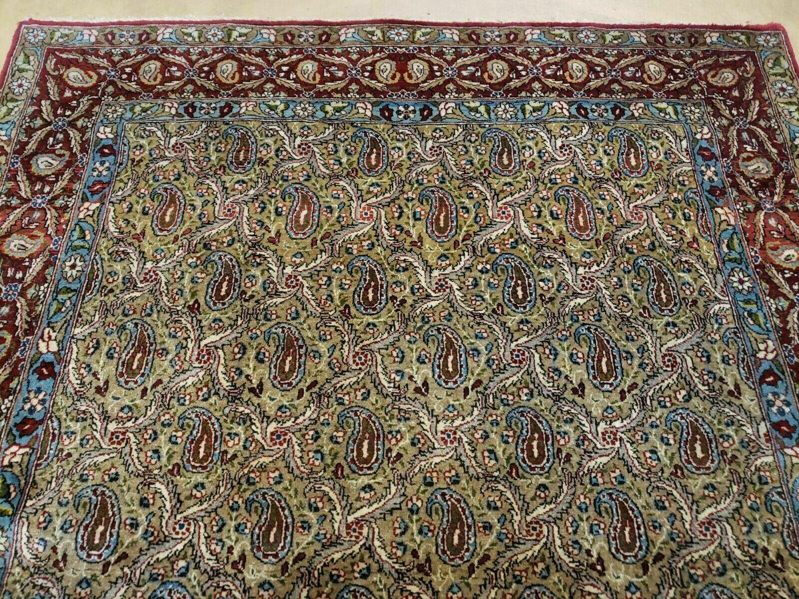 4' X 7' Handmade Turkish Wool Rug Paisley Hand Knotted Flowers One Of A Kind - Nuvé