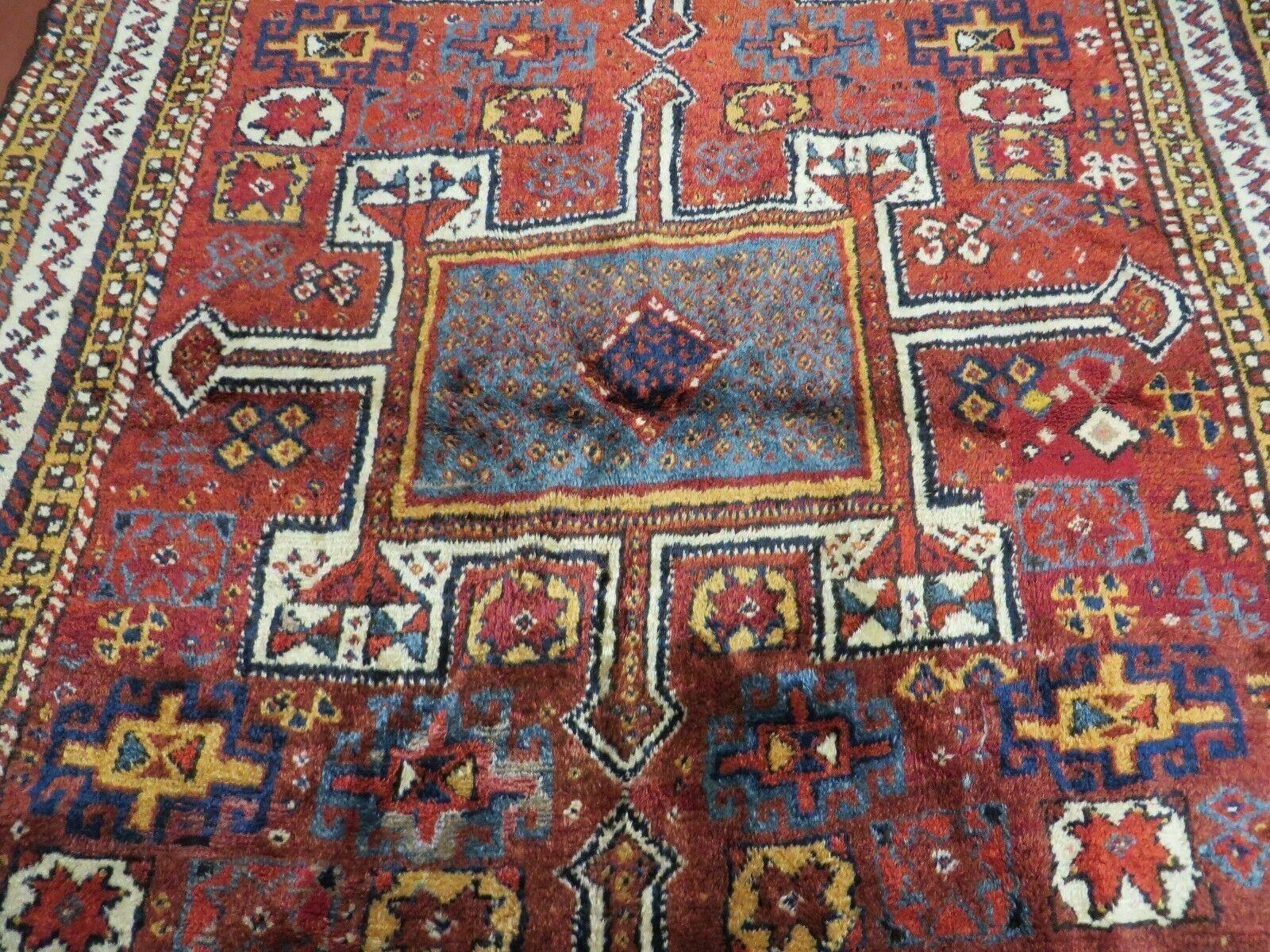 Antique Moroccan Runner Rug 4x9, Wide Runner, Hand Knotted Tribal Oriental Carpet, Hallway Rug, Geometric Medallions, Red, Bohemian Rug Nice - Nuvé