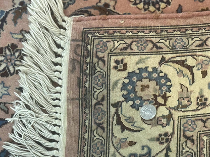 Pak Persian Rug 4x6, Pink and Cream, Very Fine 225 KPSI, Handmade Wool Oriental Carpet - Nuvé