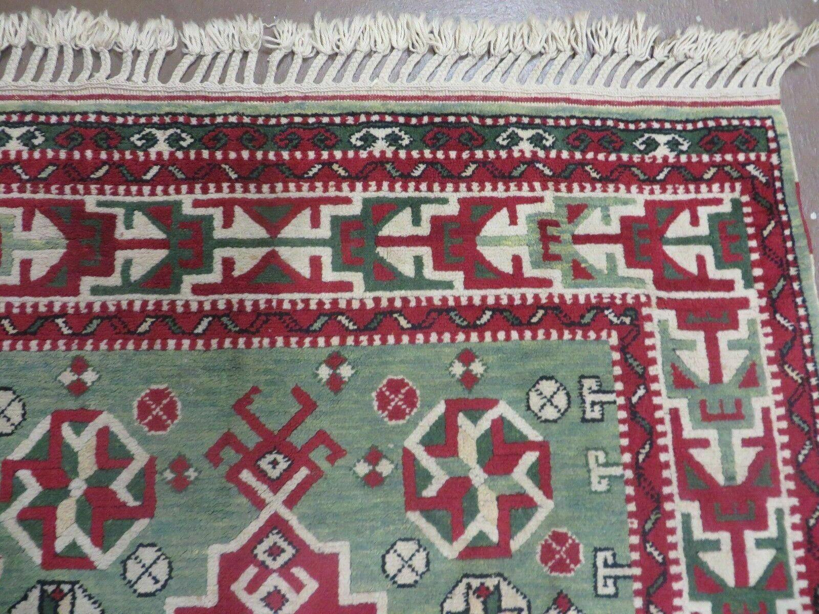 4' X 6' Vintage Handmade Turkish Kazak Design Wool Rug Carpet Nice - Nuvé