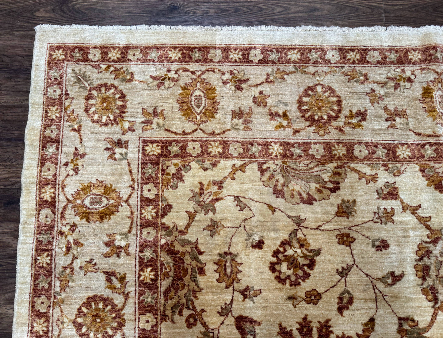 Pakistani Peshawar Rug 8x10, Pak Persian Traditional Oriental Carpet, Handmade, Wool, Allover Pattern - Nuvé