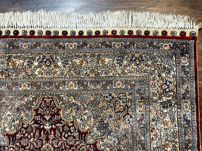 Sino Persian Silk Rug 3x5, Super Fine 440 KPSI, Floral Medallion, Handmade - Nuvé