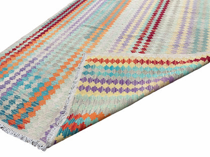 Colorful Kilim Rug 6x8 Multicolor Turkish Kilim Rug 6 x 8 Flat Weave Kilim Playful Anatolian Kilim Wool Kilim New Rug - Nuvé