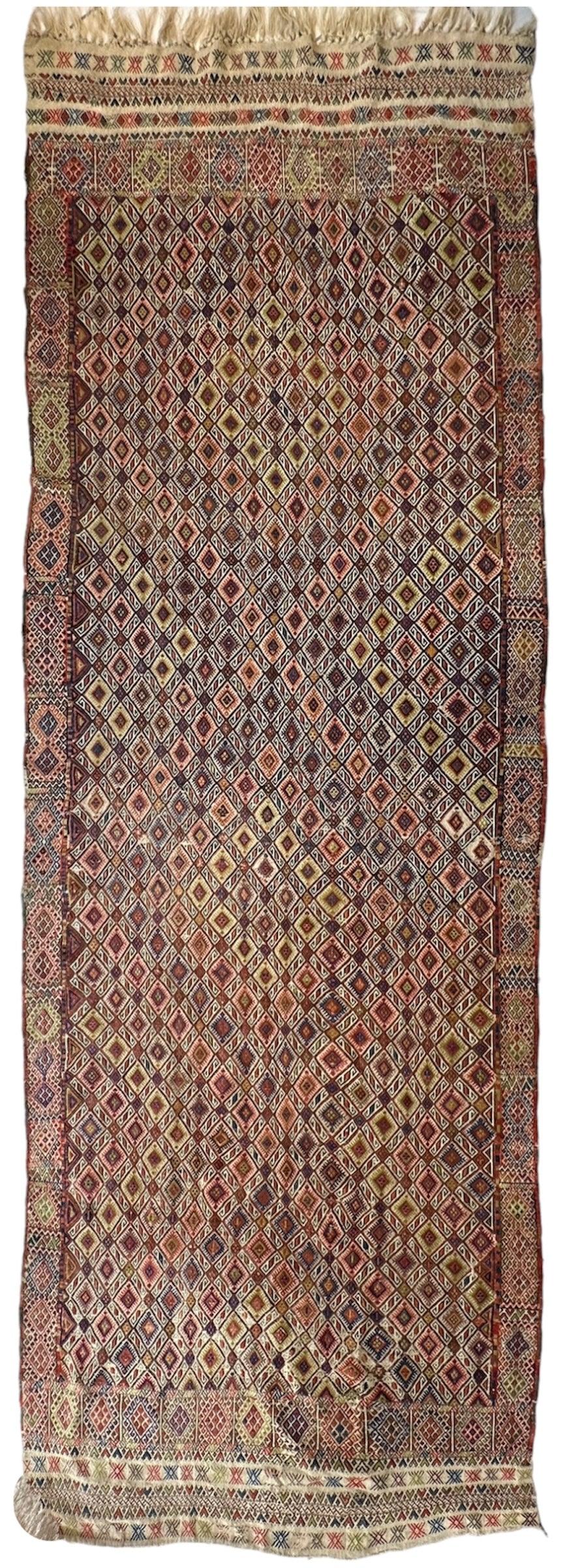 Antique Turkish Jajim Wool Rug 5’6” x 14’5” - Nuvé