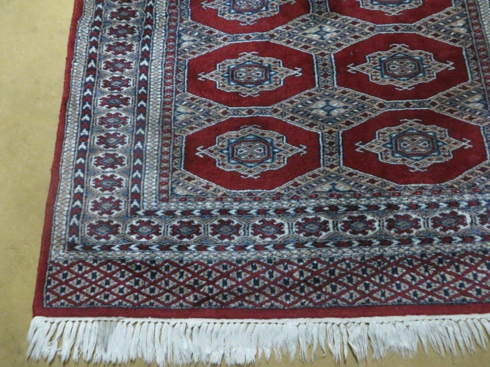 4' X 6' Vintage Handmade Pakistan Turkoman Bokhara Fine Woven Wool Rug Nice - Nuvé