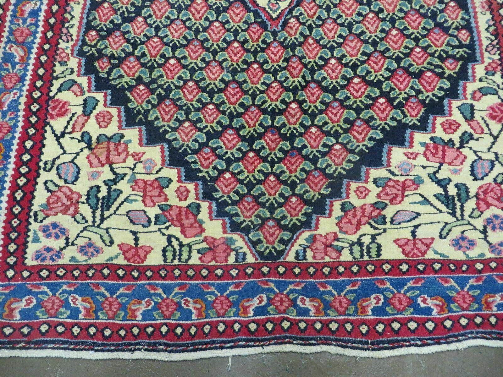 4' X 6' Vintage Handmade Turkish Flat weave Rug Tribal - Nuvé