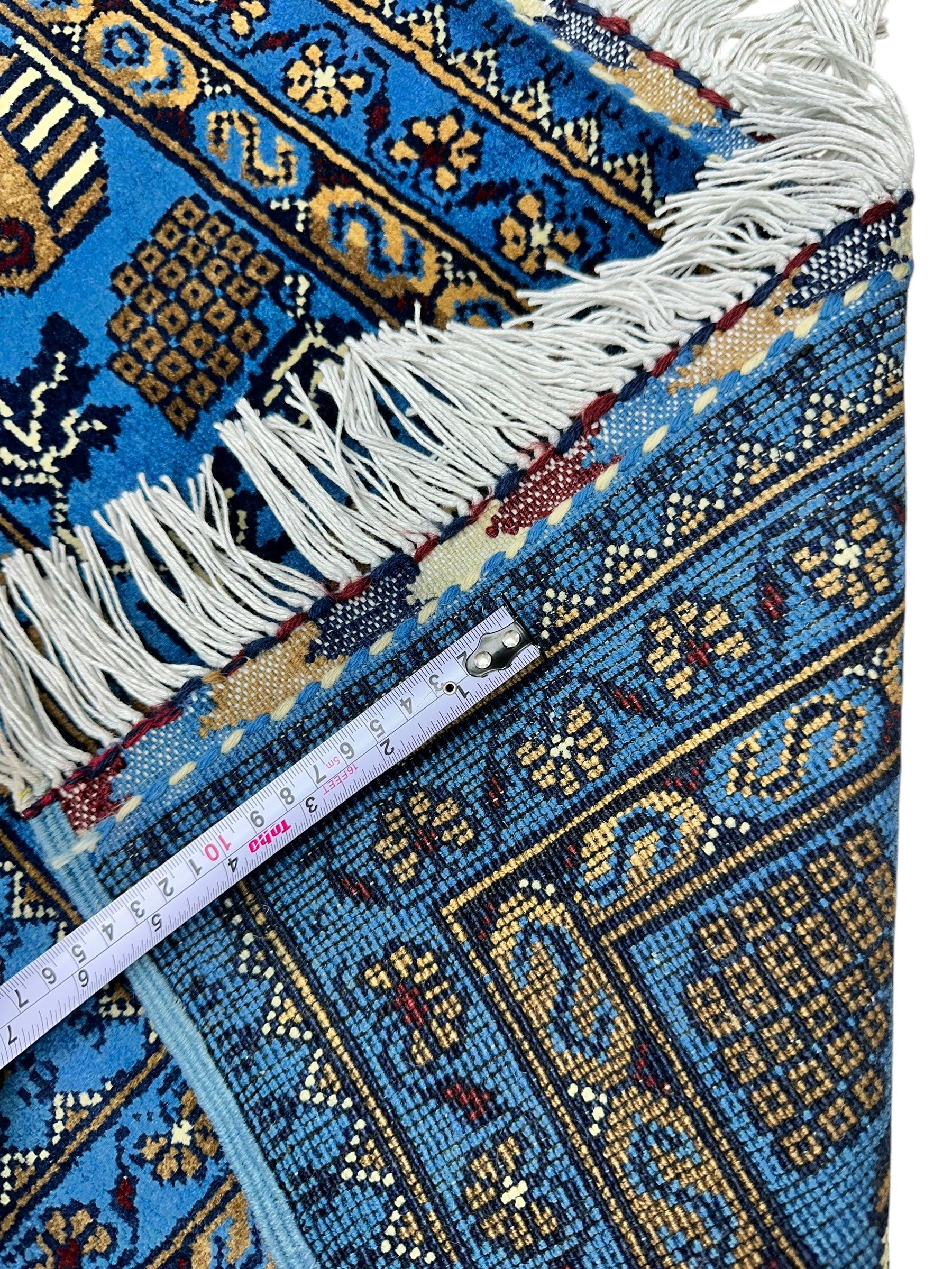 Hand-Knotted Zerkhaki Afghan Wool Area Rug – 6'6" x 10' | Elegant Blue Tones, Handmade Quality - Nuvé