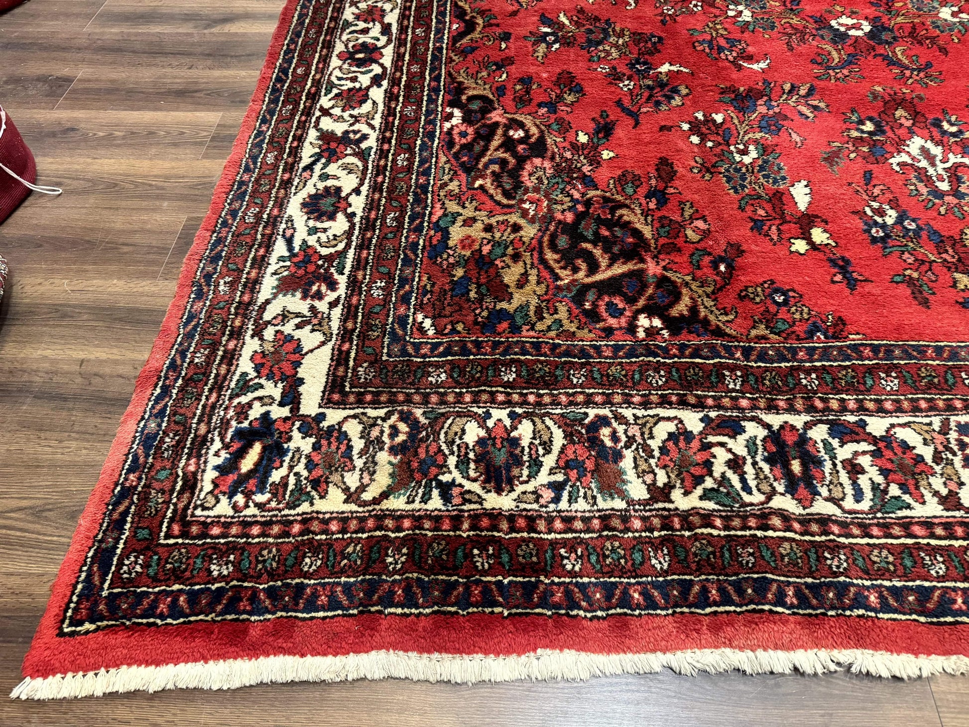 Palace Size Persian Rug 11x18, Red, Bibikabad Rug, Handmade Large Wool Carpet, Persian Hamadan Rug, Dargazin Rug - Nuvé