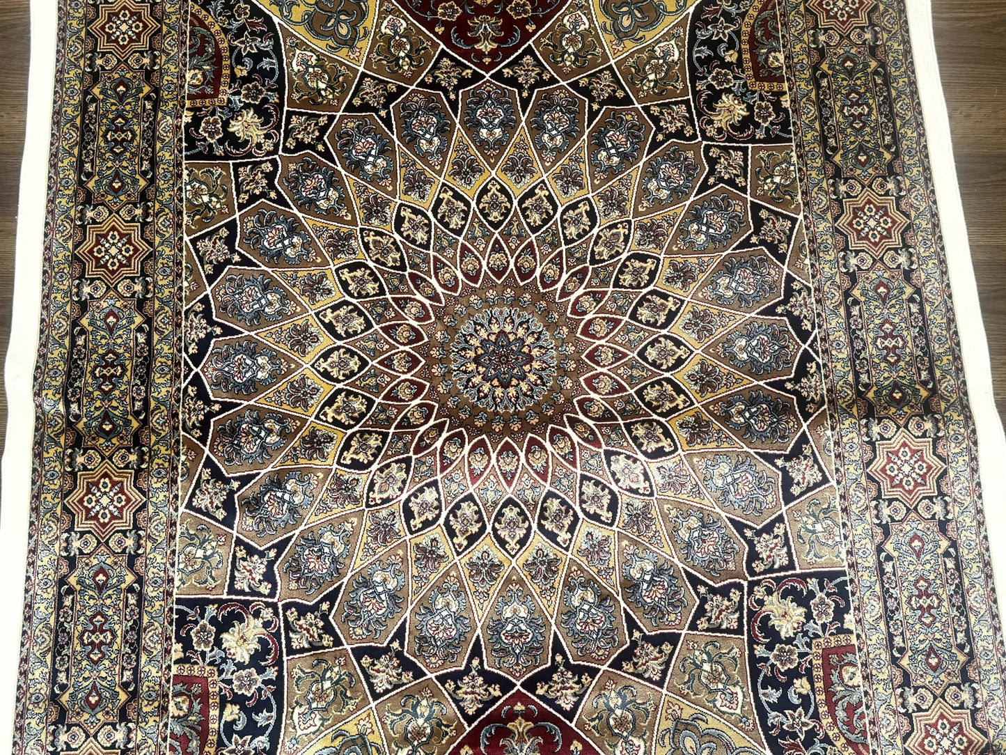 Turkish Silk Rug 4x6, Dome Design, Memluk Carpet, Bamboo Silk, New - Nuvé