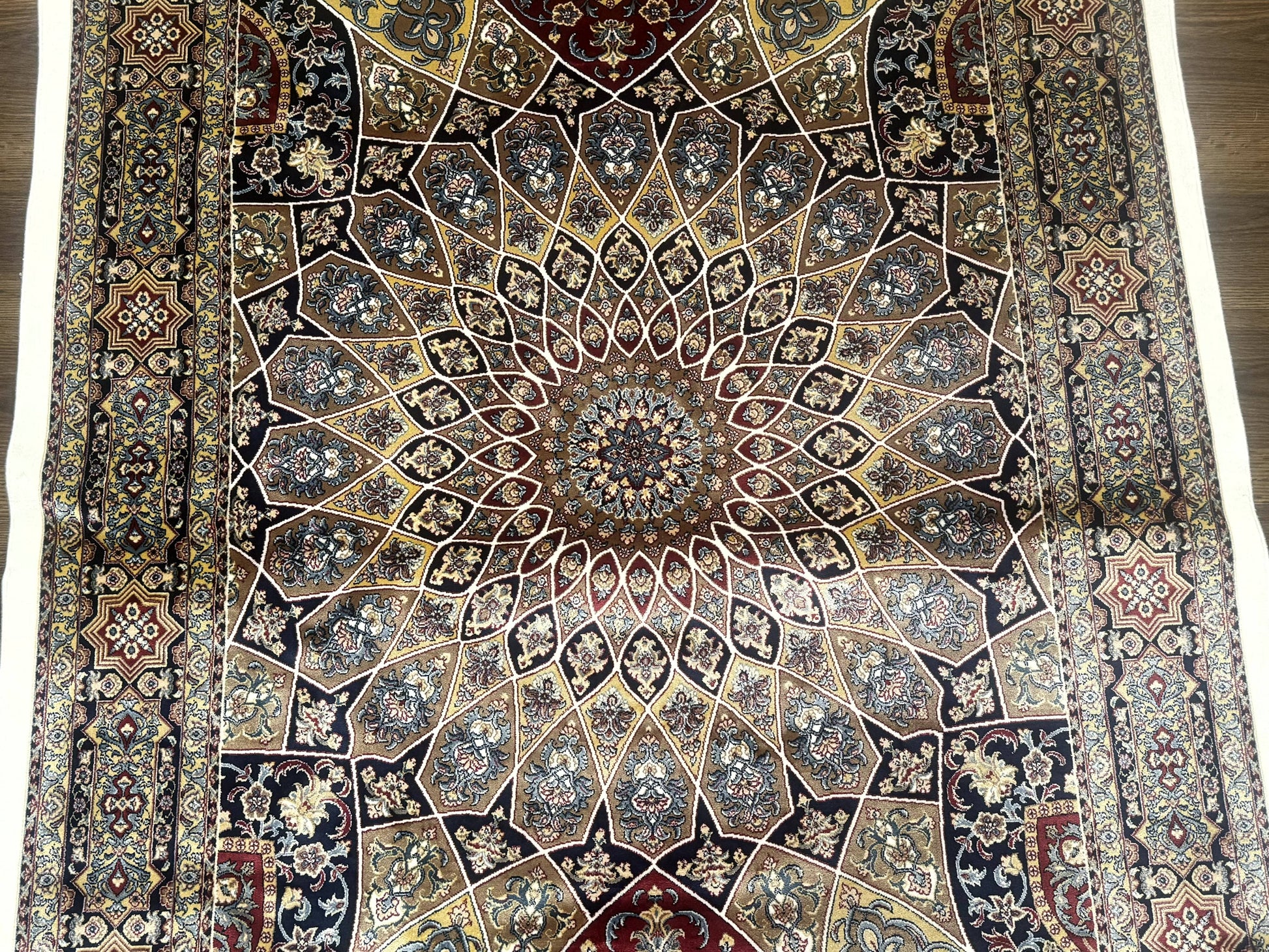 Turkish Silk Rug 4x6, Dome Design, Memluk Carpet, Bamboo Silk, New - Nuvé