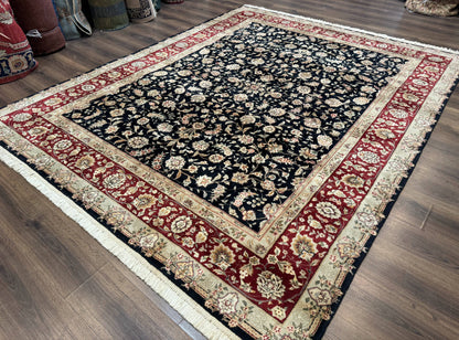 Sino Persian Rug 8x10, Black and Red, Floral Allover - Nuvé