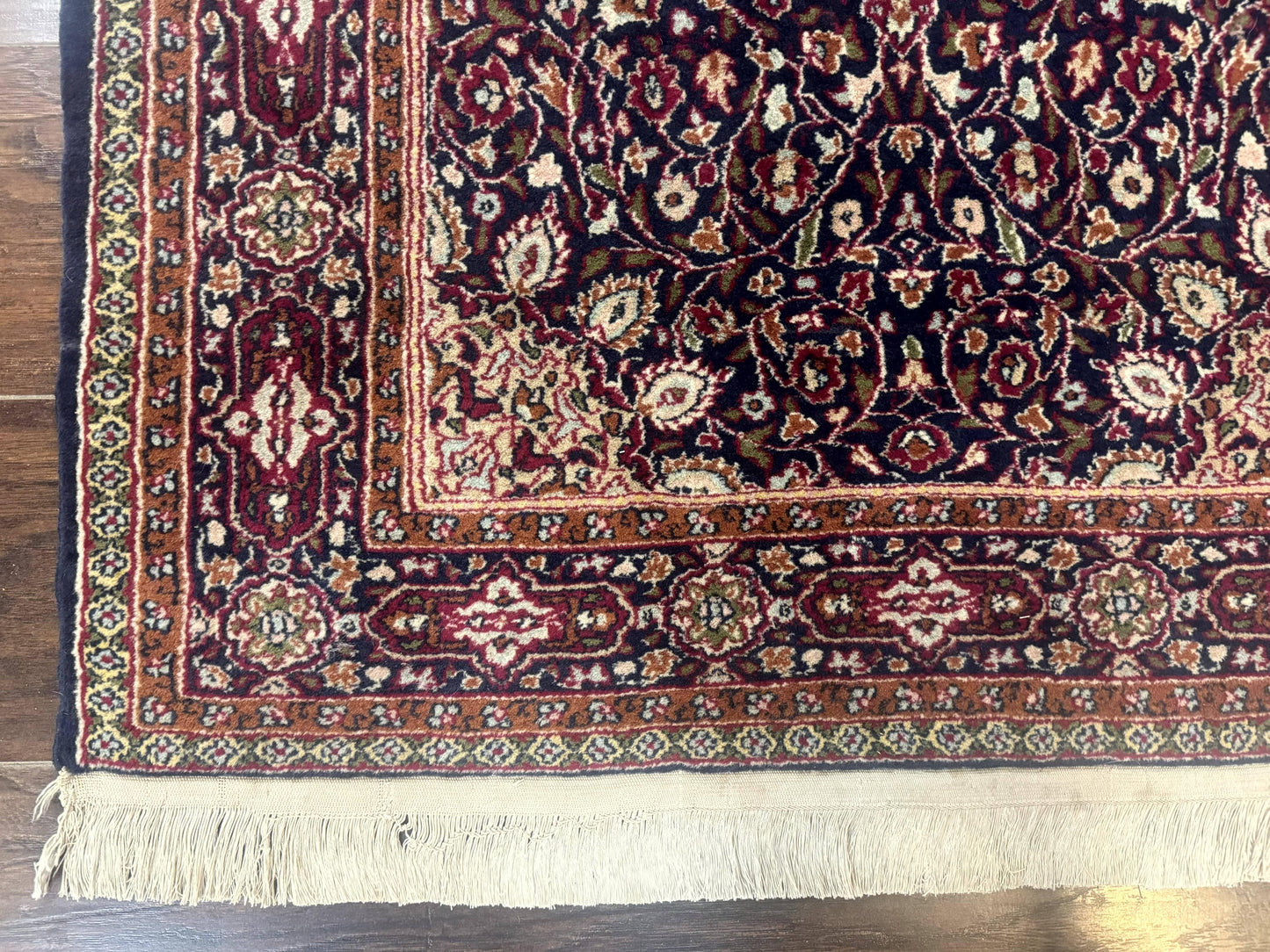 Indo Kashmiri Rug 3x5, Navy Blue, Very Fine 400 KPSI, Pair B - Nuvé