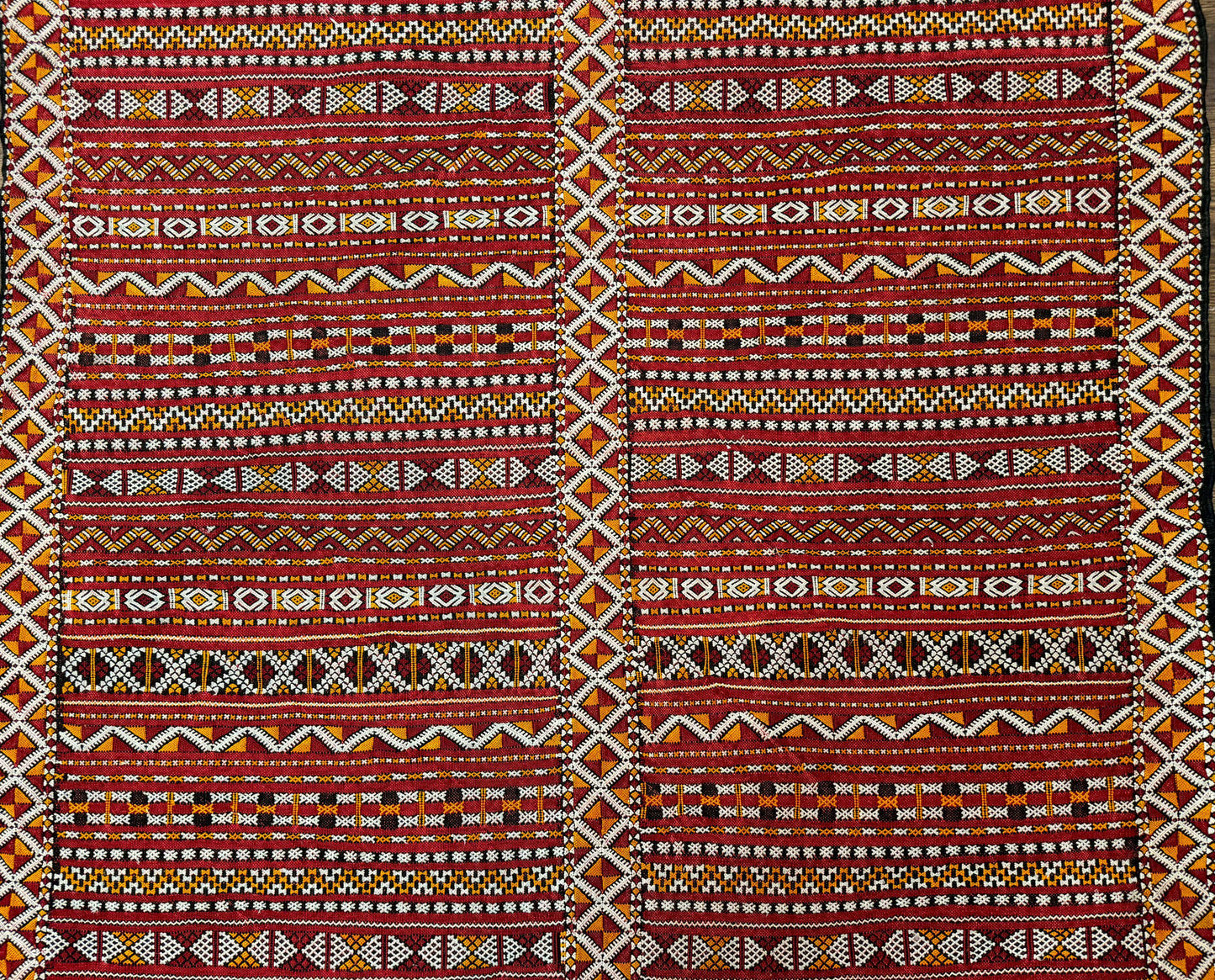 Moroccan Kilim Rug 4x8, Flatweave, Bohemian, Red Ivory Orange - Nuvé