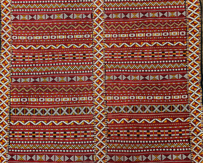 Moroccan Kilim Rug 4x8, Flatweave, Bohemian, Red Ivory Orange - Nuvé
