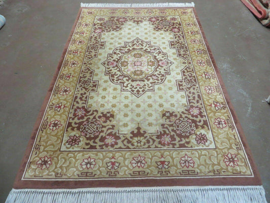 Vintage Chinese Wool Rug 4x6 - Nuvé