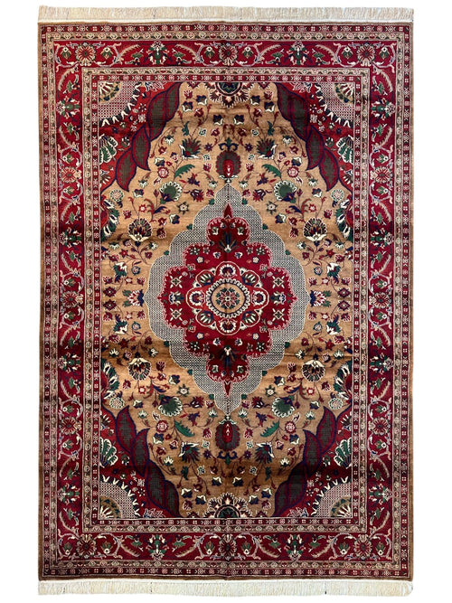 Hand-Knotted Afghan Garden Design Rug – 6’6” x 9’6” - Nuvé