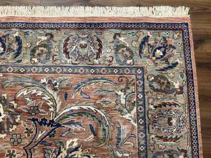 Indo Persian Mahal Rug 8x10, Traditional Wool Oriental Carpet, Pink - Nuvé