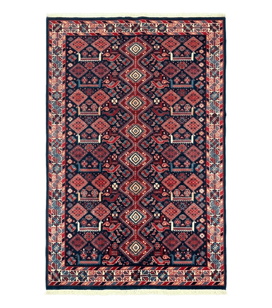 Karastan Rug 5x8, Yuruk Collection #530, Geometric Tribal Wool Pile Vintage Carpet