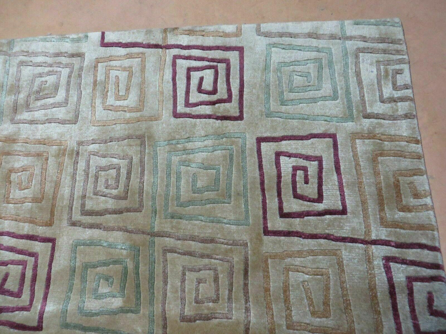 8' X 11' Modern Tibetan Nepal Art Deco Chinese Handmade Wool Silk Rug Abstract - Nuvé