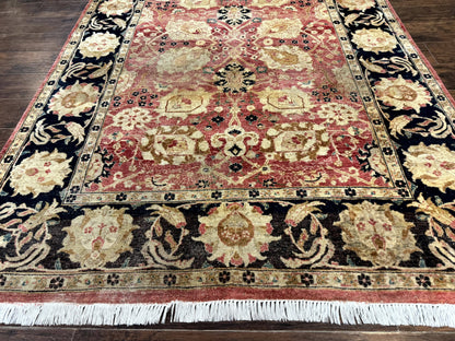 Indian Agra Rug 6x9, Allover Pattern, Traditional Wool Oriental Carpet - Nuvé