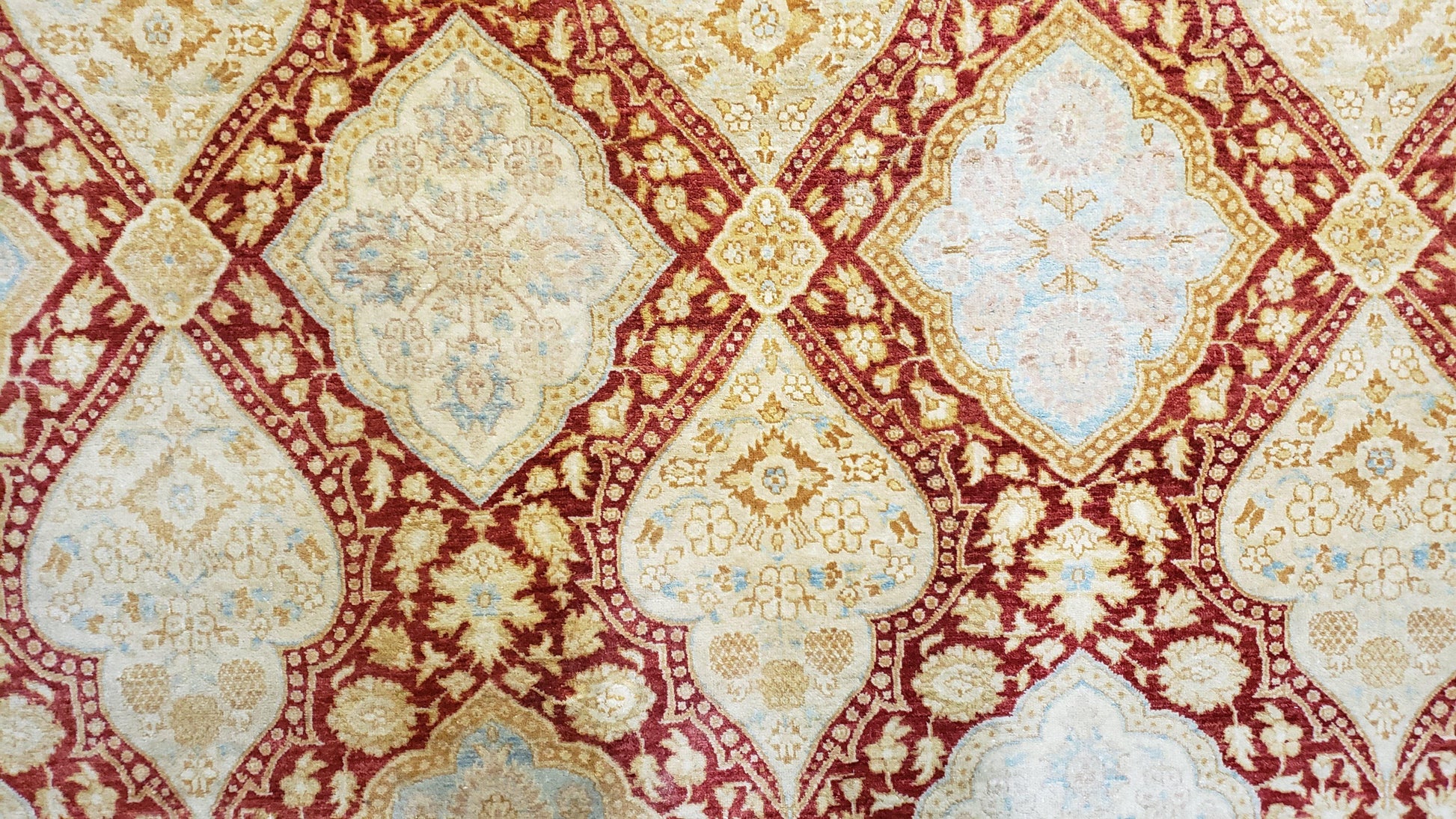 9x12 Peshawar Rug Pakistani Oriental Carpet Sky Blue and Red Wool Vintage Master Bedroom Rug Hand-Knotted Living Room Rug Dining Room Rug - Nuvé