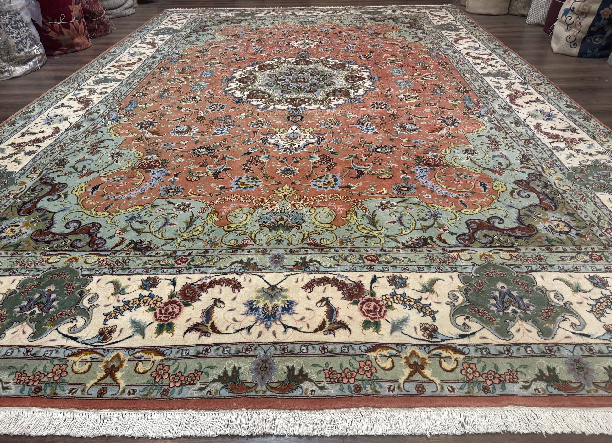Palace Size Persian Tabriz Rug 12x17, Medallion Carpet, Fine 250 KPSI, Stunning - Nuvé