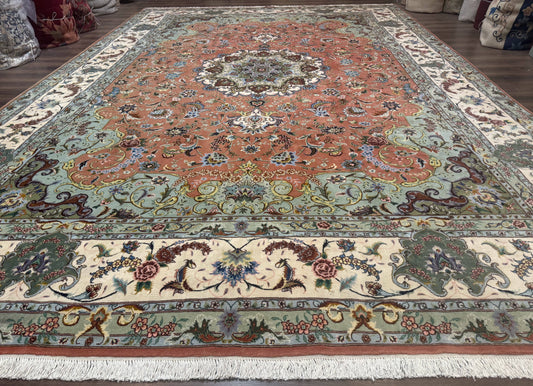 Palace Size Persian Tabriz Rug 12x17, Medallion Carpet, Fine 250 KPSI, Stunning - Nuvé