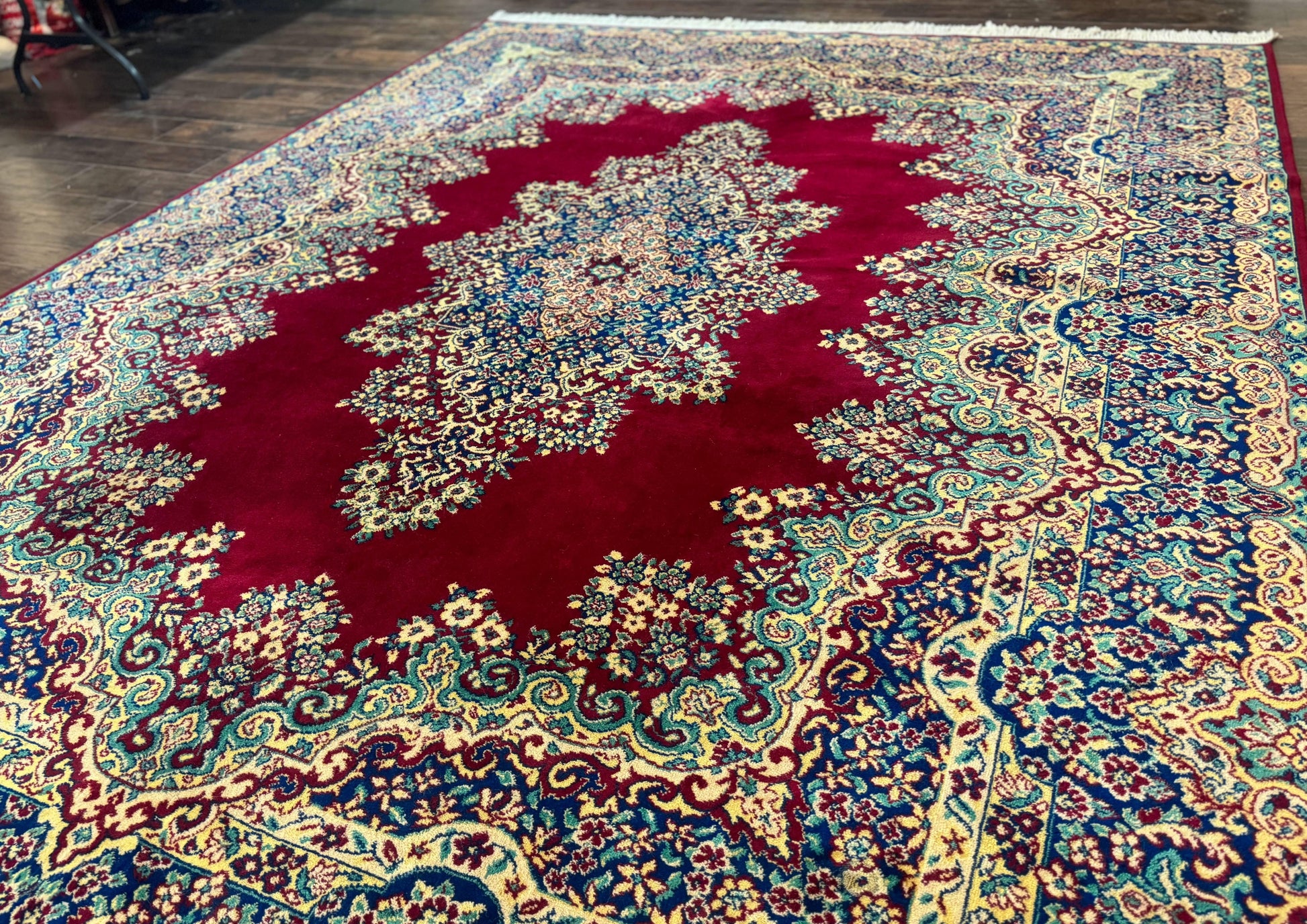 Power Loomed Persian Oriental Rug 9x12, Vintage Wool Pile, Kirman Design - Nuvé