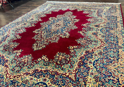 Power Loomed Persian Oriental Rug 9x12, Vintage Wool Pile, Kirman Design - Nuvé