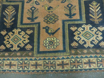 4' X 6' Antique Handmade Turkish Anatolian Wool Rug Camel Vegetable Dyes - Nuvé