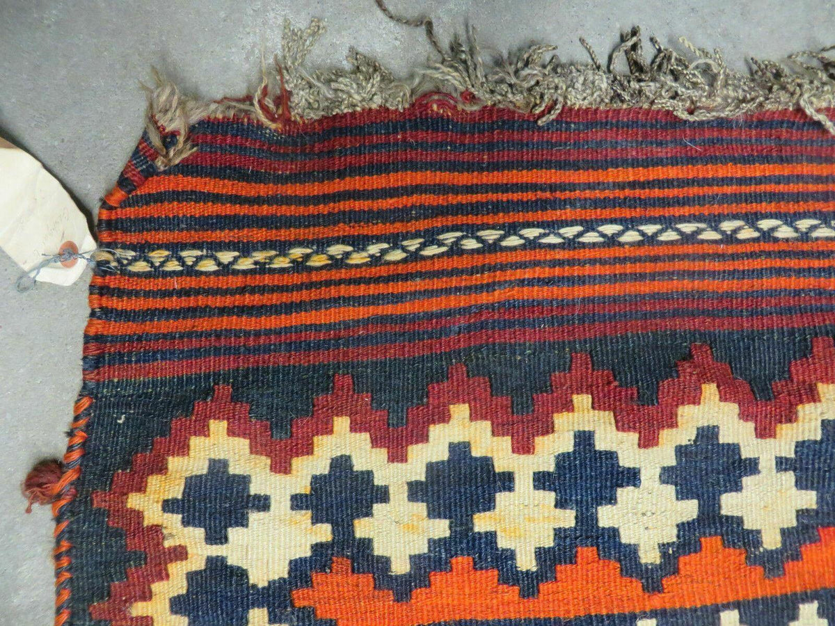 5' X 10' Antique Turkish Kilim Handmade Flat Weave Wool Rug Red Colorful Veg Dye Bohemian Boho Chic Tribal Style And Design
