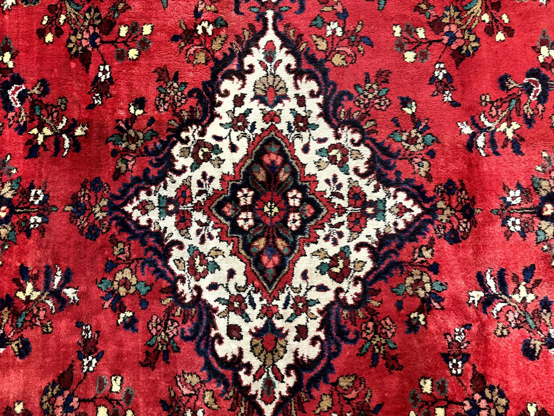 Palace Size Persian Rug 11x18, Red, Bibikabad Rug, Handmade Large Wool Carpet, Persian Hamadan Rug, Dargazin Rug - Nuvé