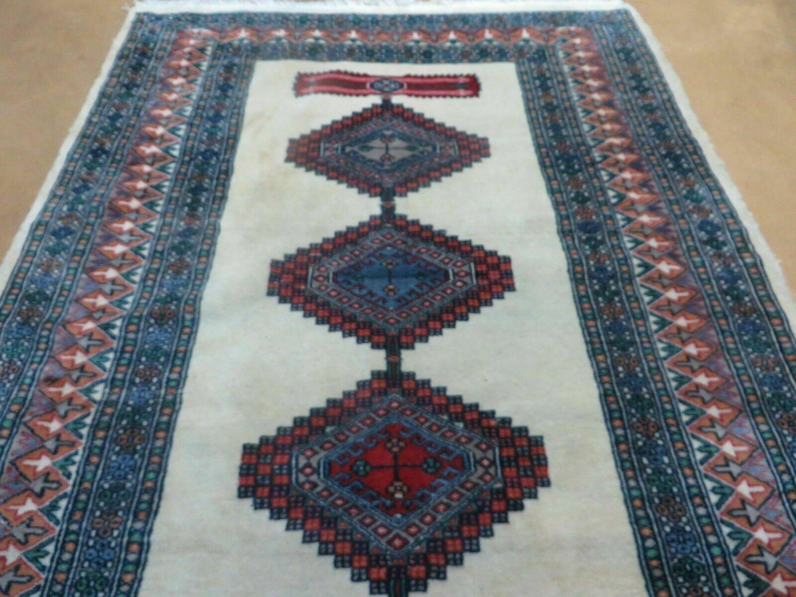 4' X 6' Vintage Handmade Bokhara Turkoman Pakistan Wool Rug Carpet Nice - Nuvé