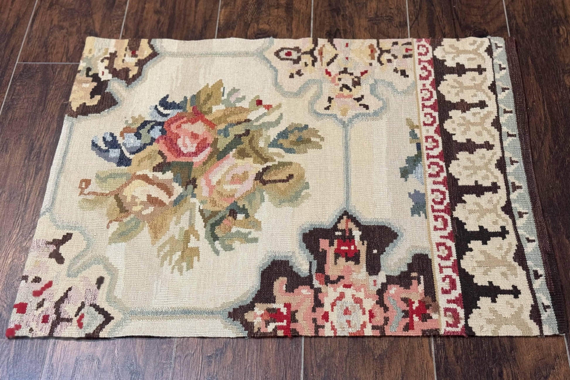 Antique Bessarabian Flatweave Kilim Rug 2x3, Sampler Rug 2 x 3 ft, Small Flatweave, Wool Handmade - Nuvé