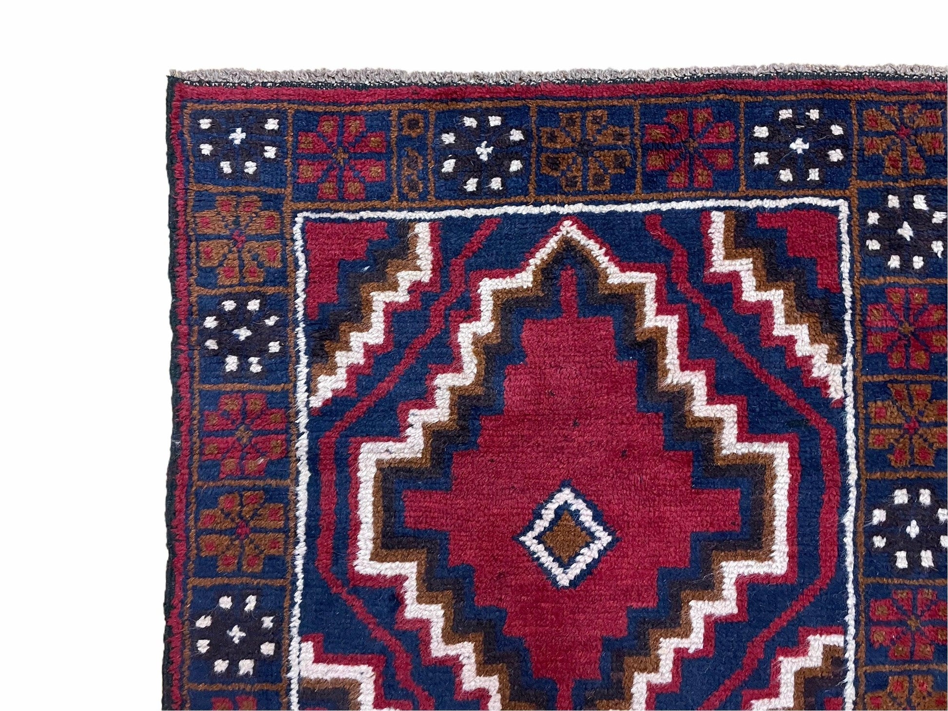 3 X 5 Vintage Handmade Tribal Wool Rug Balouchi Rug Afghan Rug Red Beige Nice - Nuvé