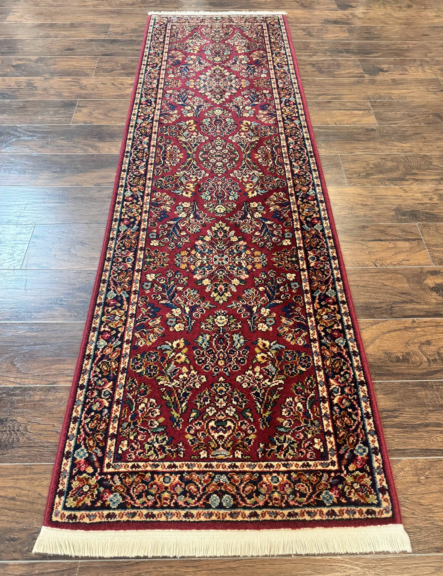 Karastan Runner Rug 2.6 x 8.6, Red Sarouk #785, Original 700 Series, Wool Karastan Runner Rug, Rare - Nuvé