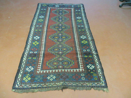 3' X 6' Antique 1920s Handmade Caucasian Karabagh Ganjeh Talesh Wool Rug Nice - Nuvé