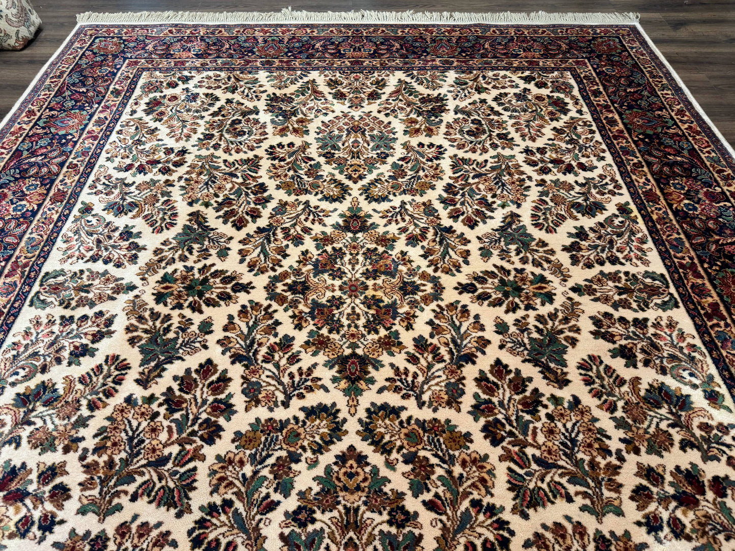 Karastan Rug 8.8 x 10.6 Ivory Sarouk #700/760, Wool Discontinued Original 700 Series - Nuvé