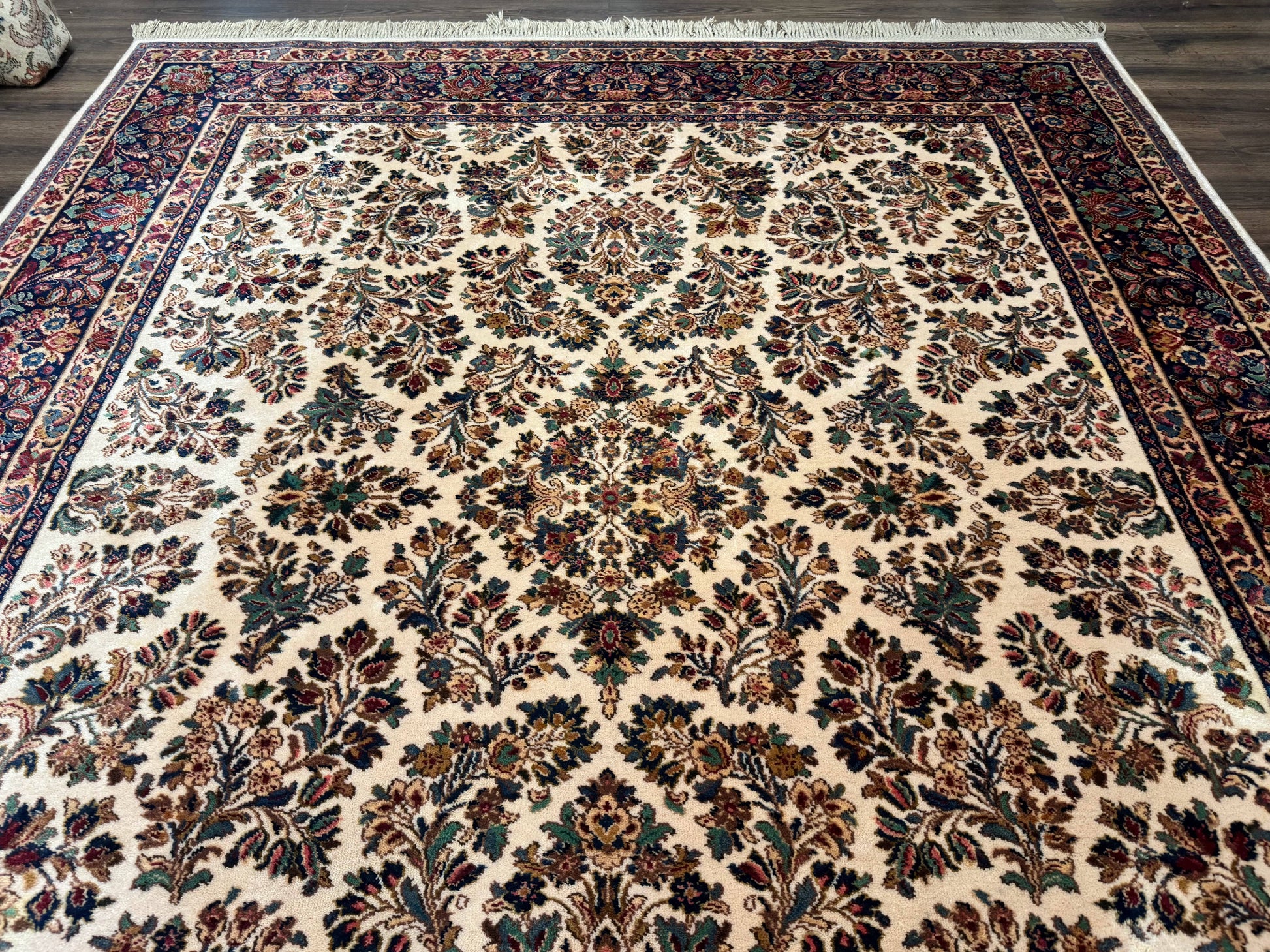 Karastan Rug 8.8 x 10.6 Ivory Sarouk #700/760, Wool Discontinued Original 700 Series - Nuvé