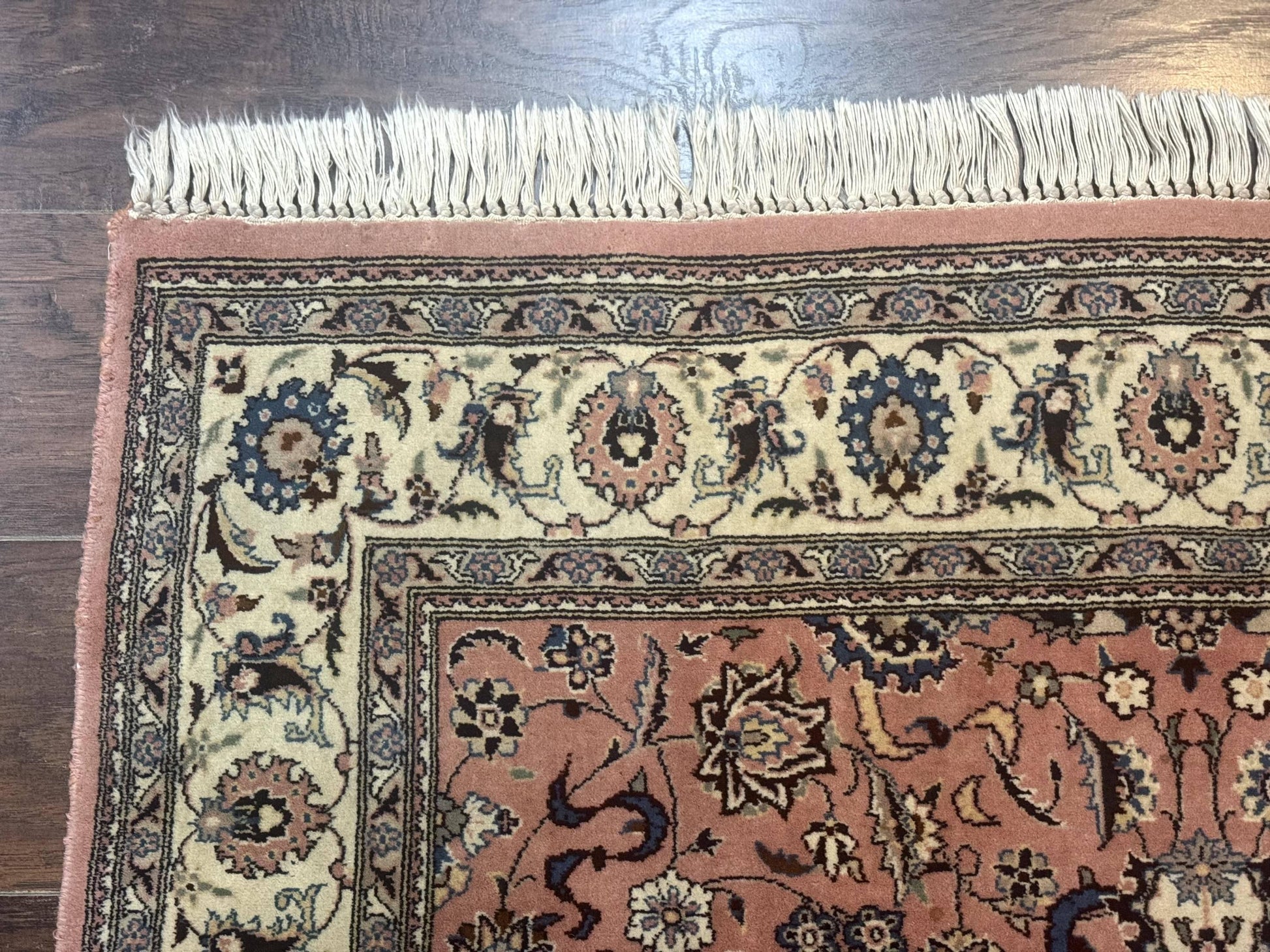 Pak Persian Rug 4x6, Pink and Cream, Very Fine 225 KPSI, Handmade Wool Oriental Carpet - Nuvé