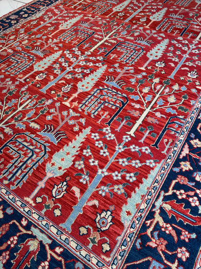 Handwoven Soumak Multicolor Wool Area Rug – 8’ x 10’ - Nuvé