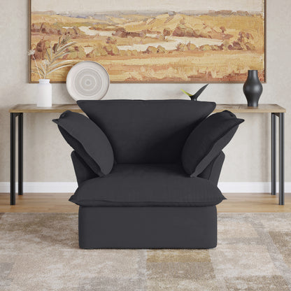 Sabi Modular Boucle Cloud Sofa - Obsidian Black - Single Seater Sofa - Nuvé