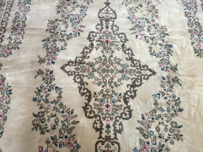 Indo Persian Rug 12x15, Palace Sized Carpet, Oversized Wool Handmade Rug, Kerman Rug, Semi Open Field, Pande Cameron Rug, Beige - Nuvé